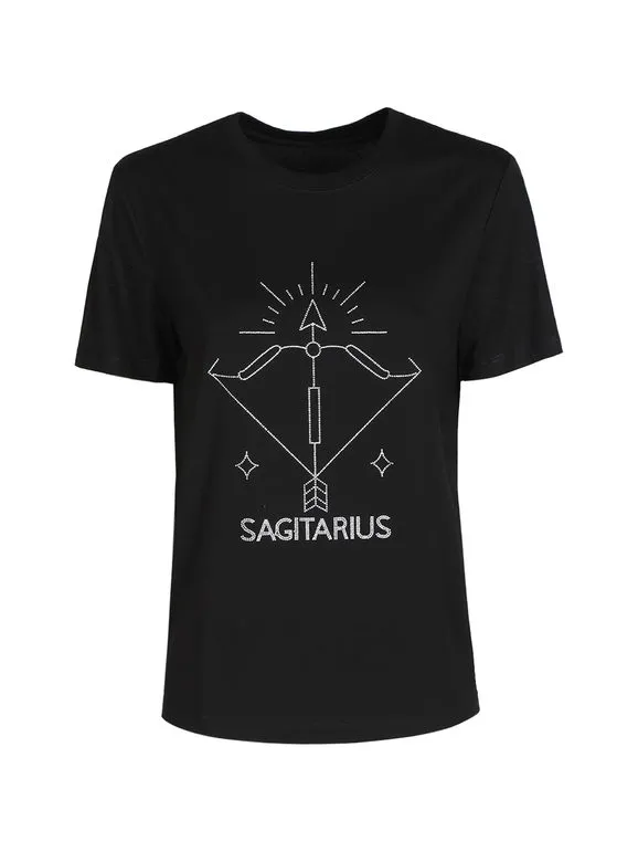 Solada Camiseta de manga corta mujer signo del zodiaco Sagitario