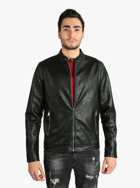 Solada Chaqueta de piel sintética para hombre