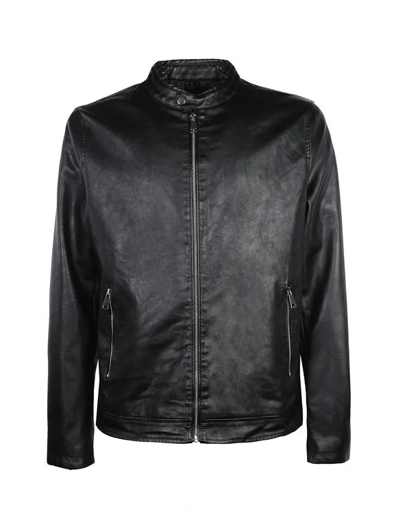 Solada Chaqueta de piel sintética para hombre