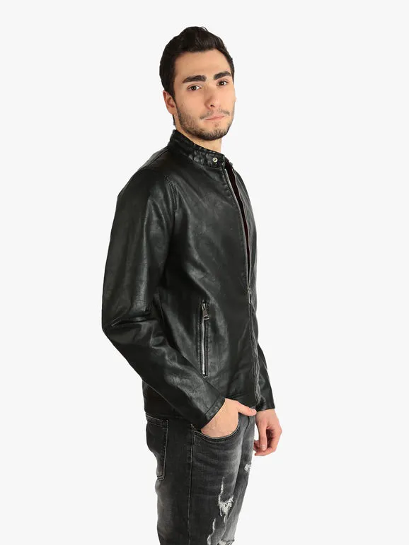 Solada Chaqueta de piel sintética para hombre
