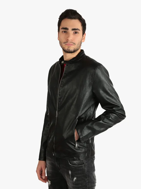 Solada Chaqueta de piel sintética para hombre
