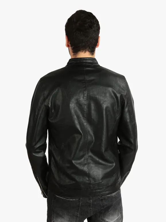 Solada Chaqueta de piel sintética para hombre