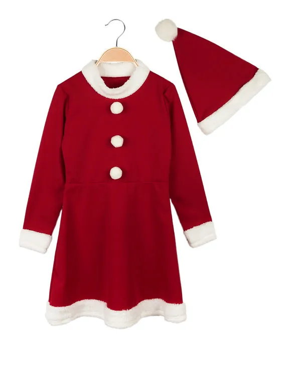 Solada Traje de Papá Noel con sombrero para niña