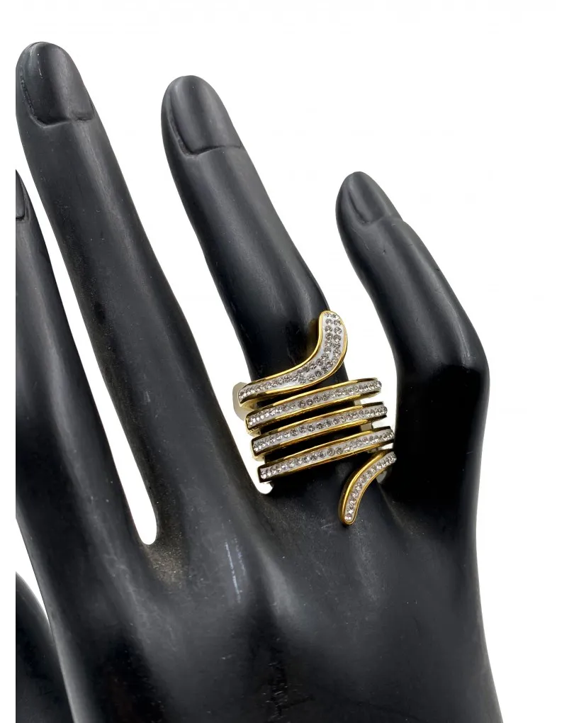 SORTIJAS DORADAS PARA MUJER DE SERPIENTE DORADA Y BRILLO