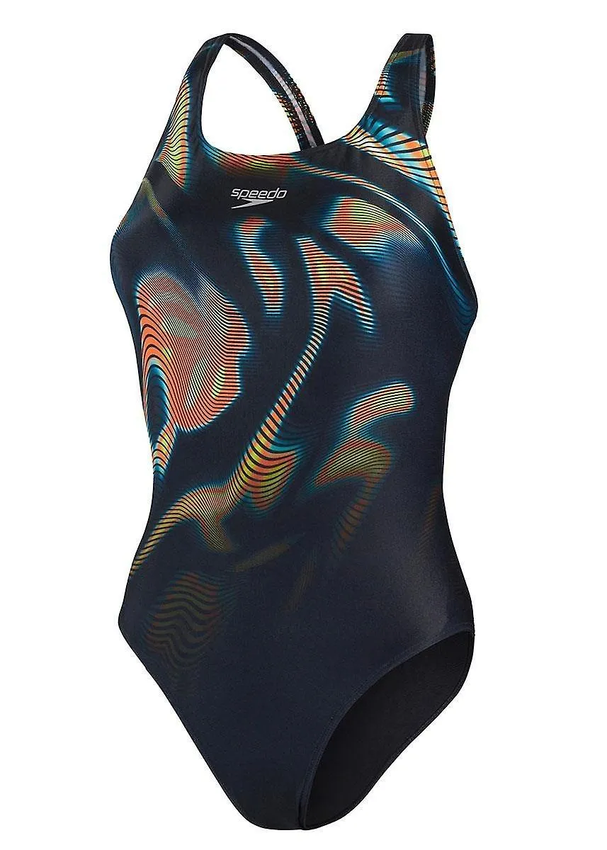 SPEEDO BAñADOR DIGITAL POWERBACK COLOCACIóN PARA MUJER  NEGRO/ LIMA/ SALSO/ ADRIáTICO  NIñAS