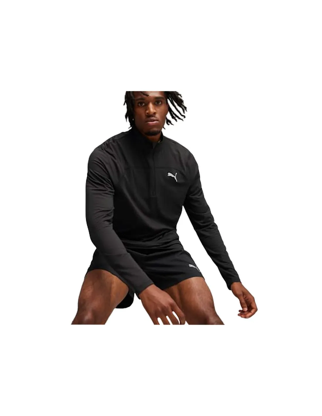Sudadera de Running Puma Run Cloudspun 1/4 Zip Hombre Negro