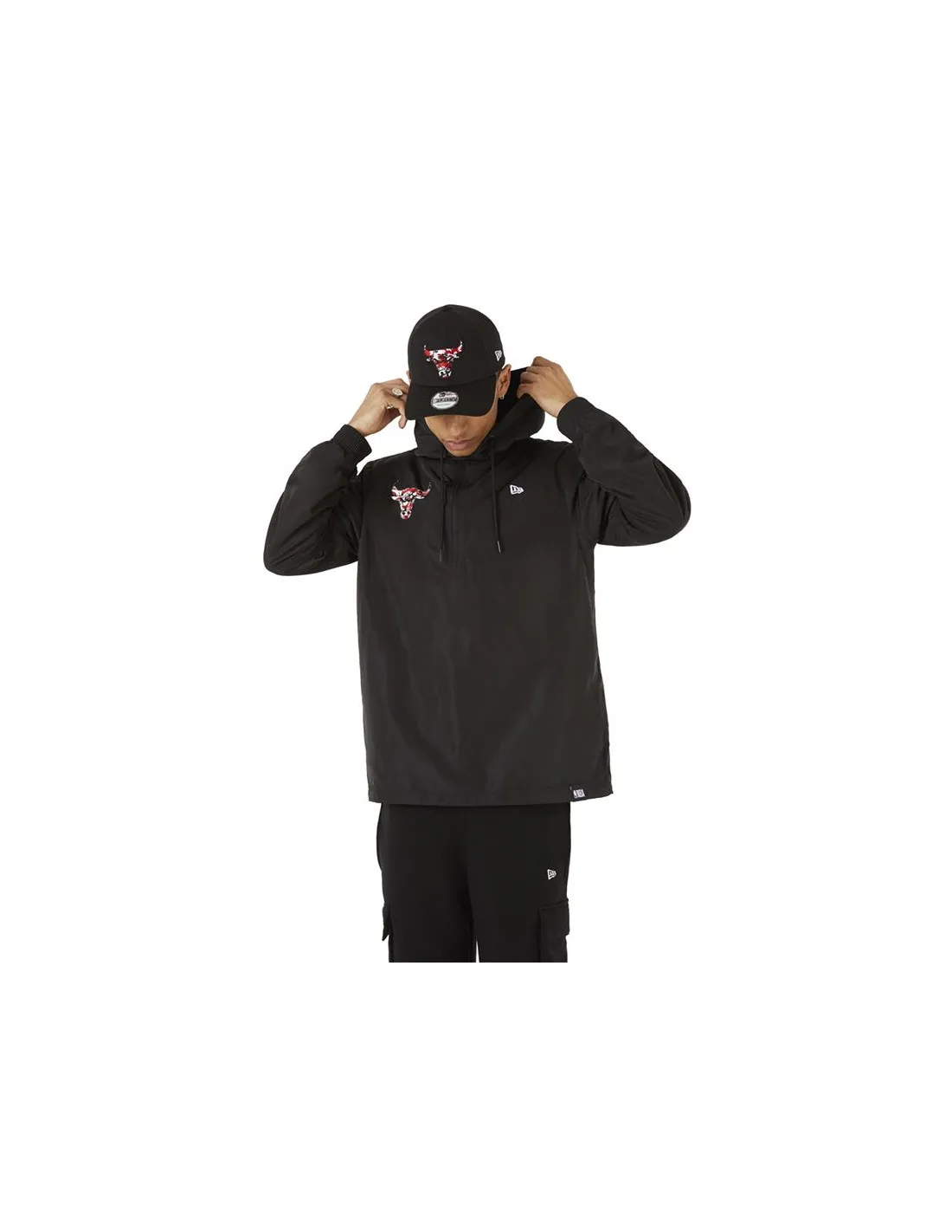 Sudadera New Era Chicago Bulls Camo Logo Windbreacker M Black