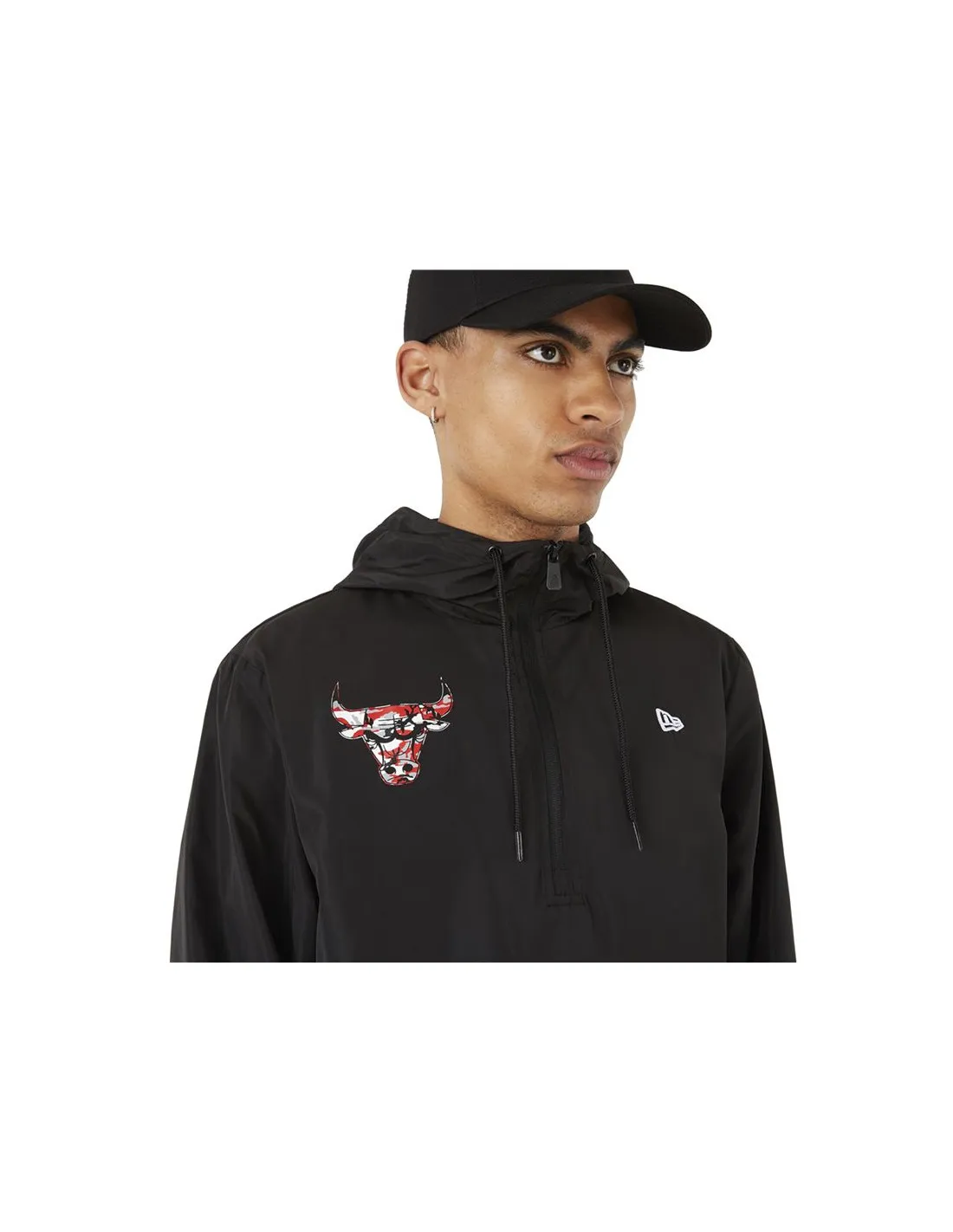 Sudadera New Era Chicago Bulls Camo Logo Windbreacker M Black