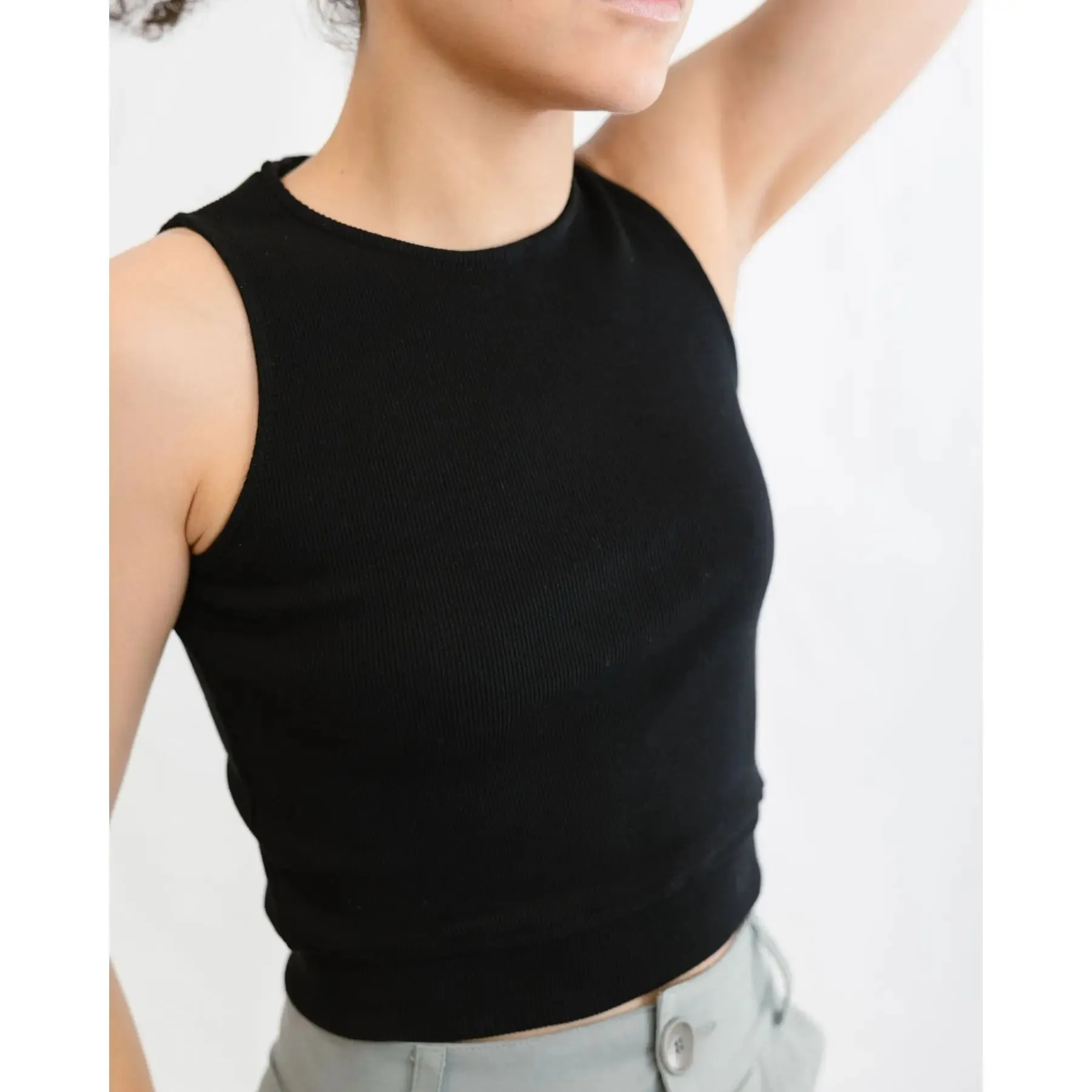Tank Top Canalé Negro