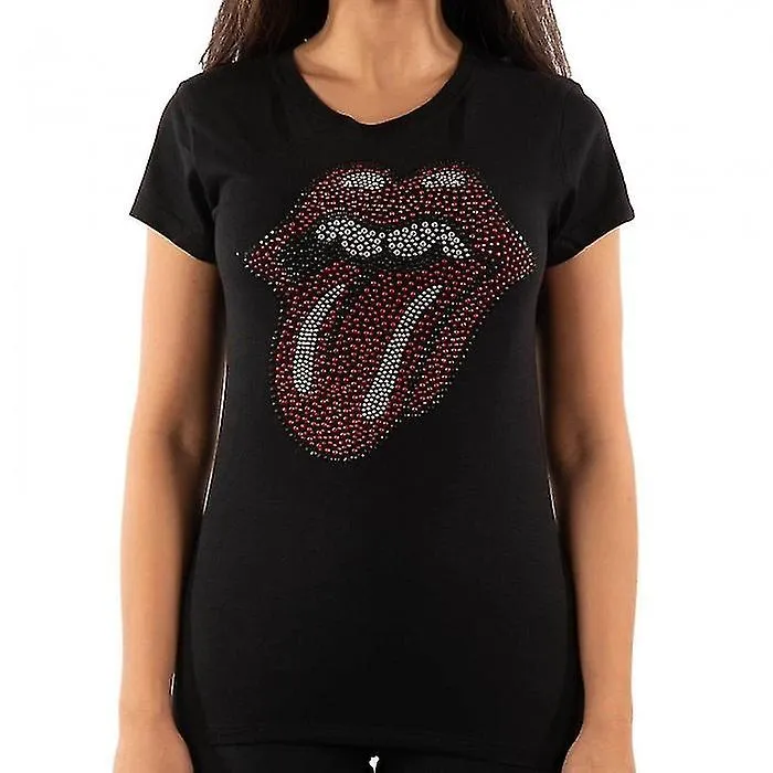 The Rolling Stones Camiseta Diamante Clásica Tongue Diamante para mujer