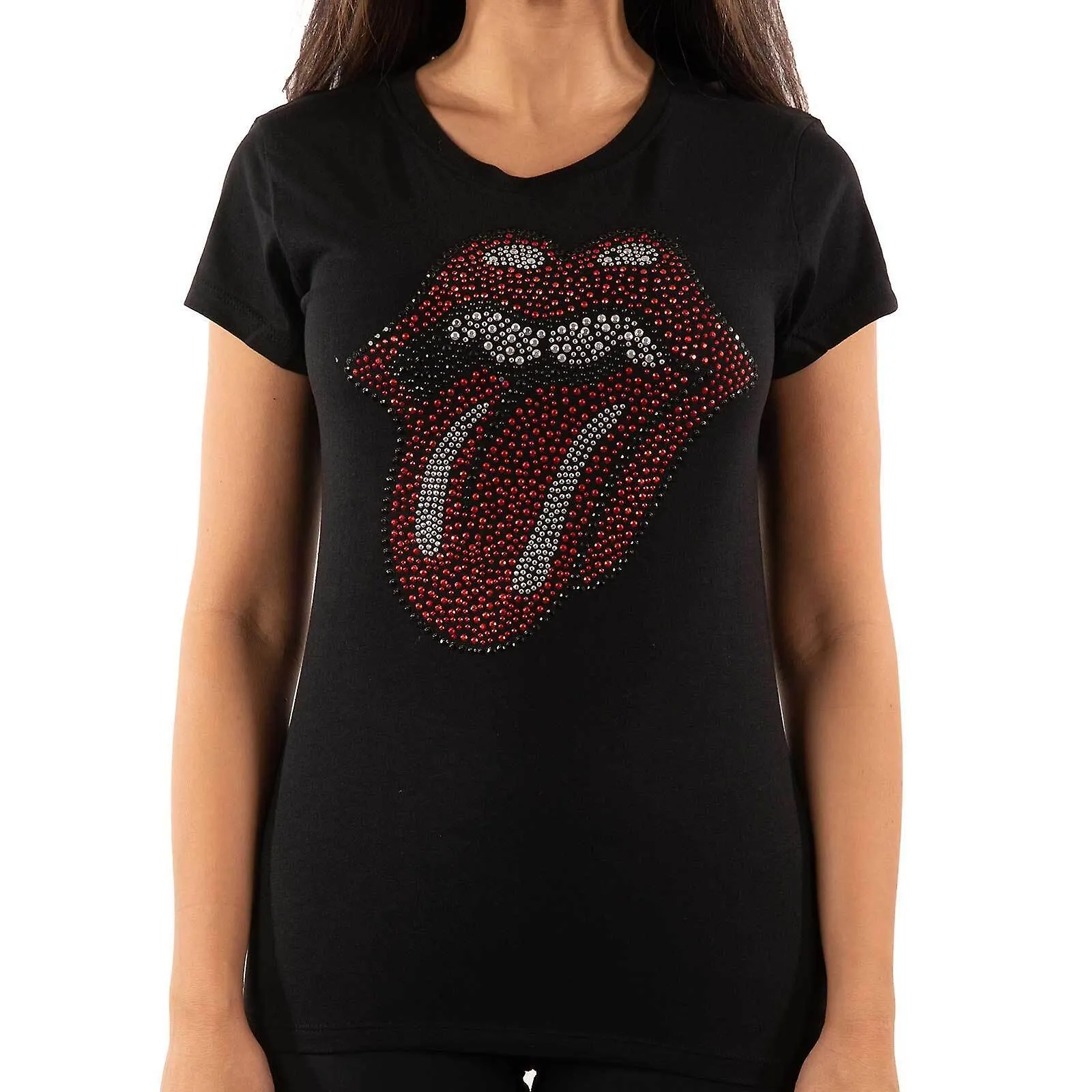 The Rolling Stones Camiseta Diamante Clásica Tongue Diamante para mujer