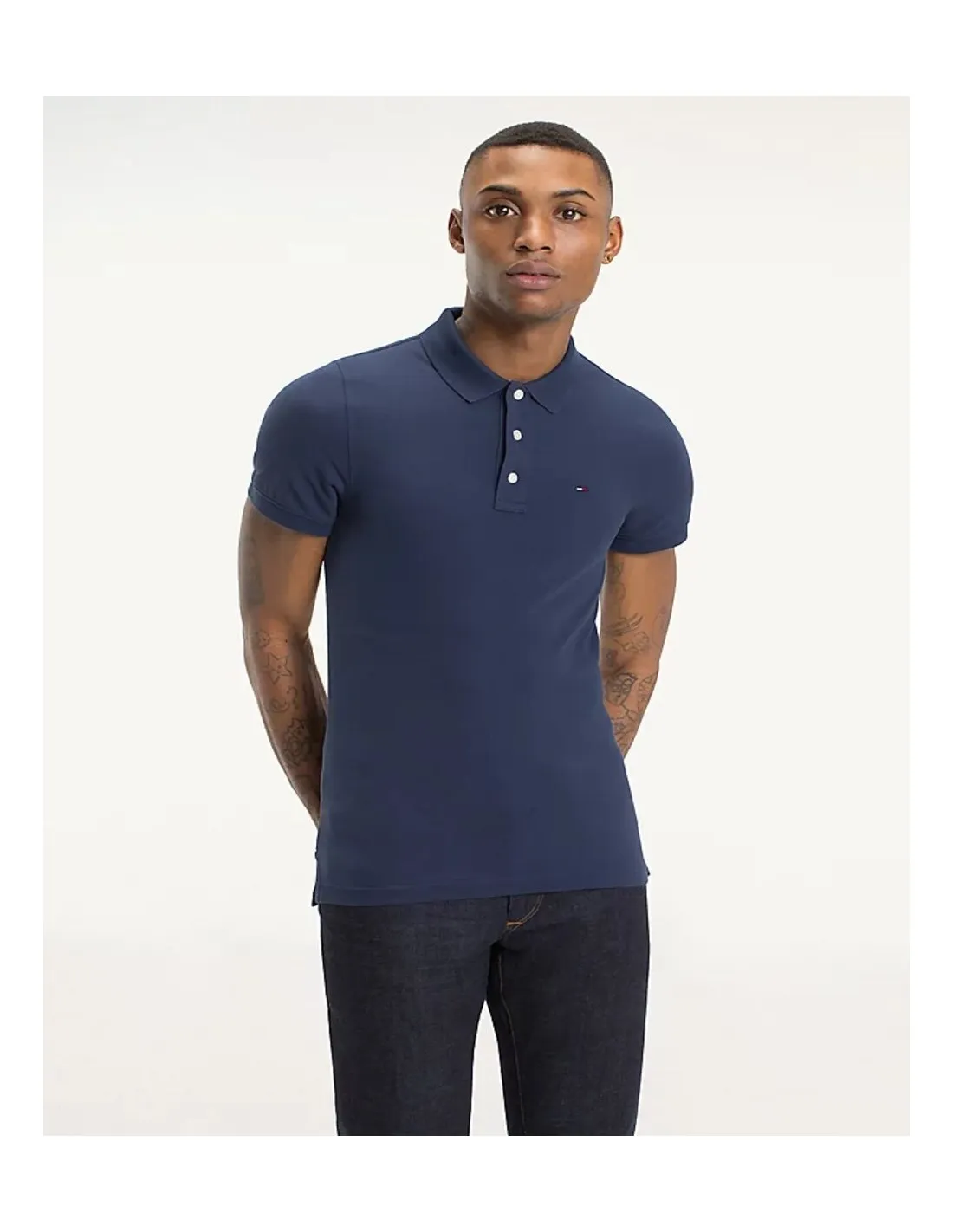 Tommy Jeans polo en piqué de algodón con corte slim fit