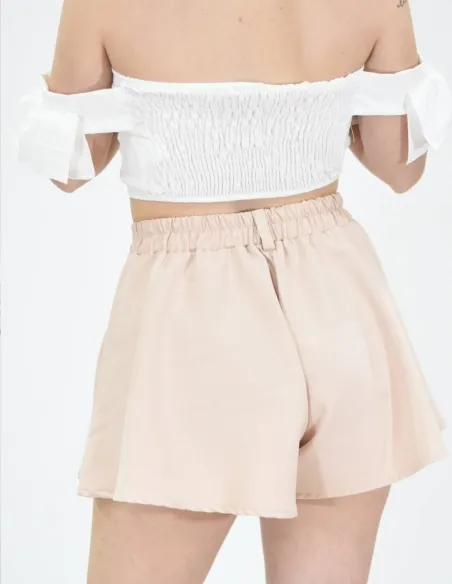Top blanco volantes