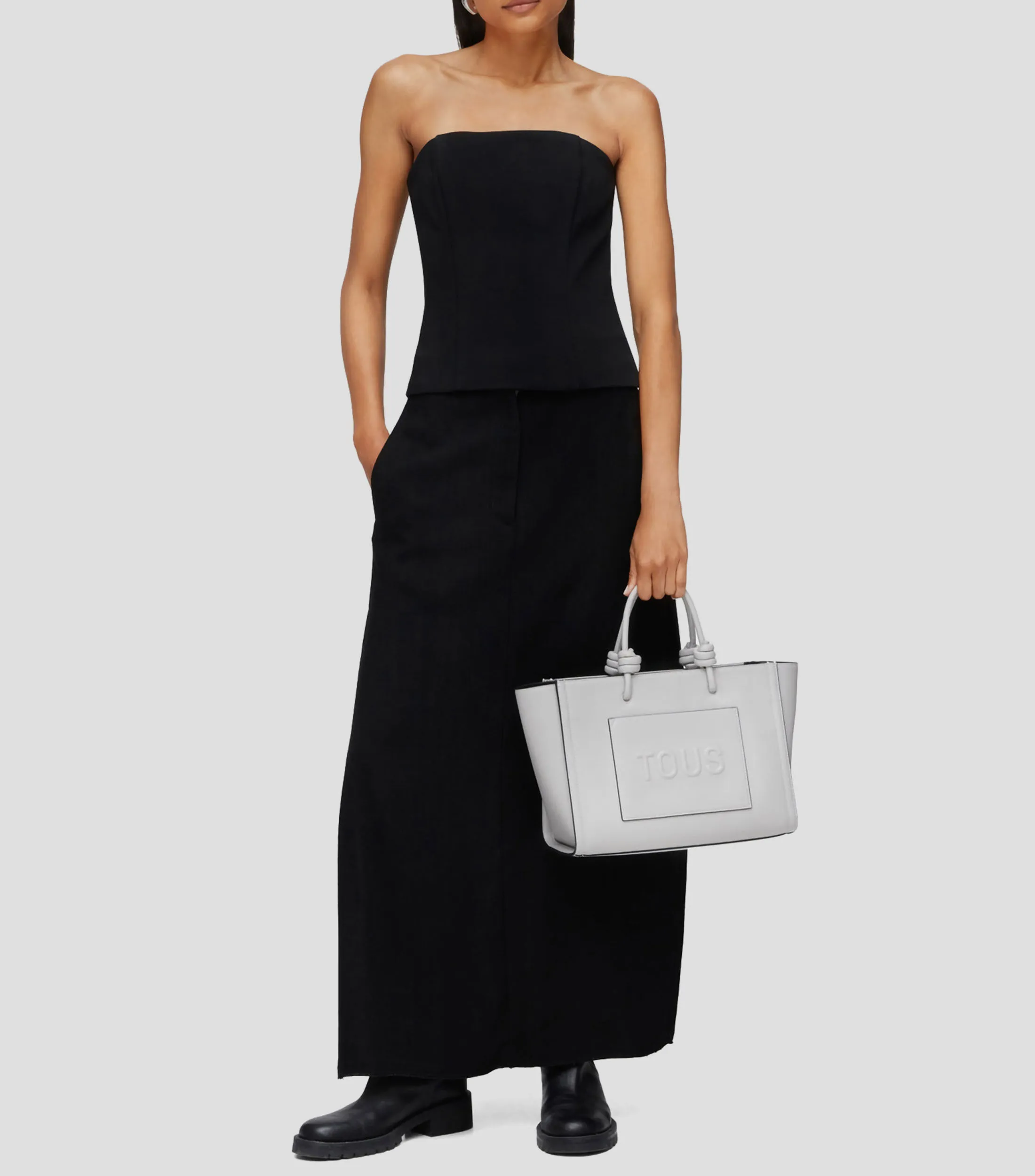 Tous Bolso tote mediano Amaya gris claro La Rue New con logo Mujer