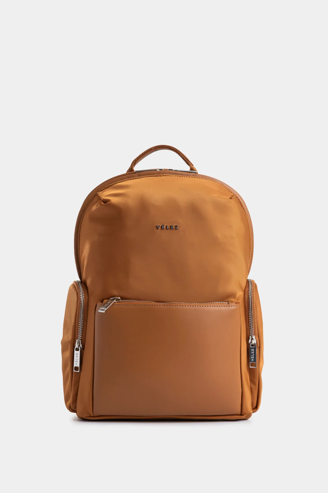 Tula morral Orión de lona y cuero para mujer detalle trenzado