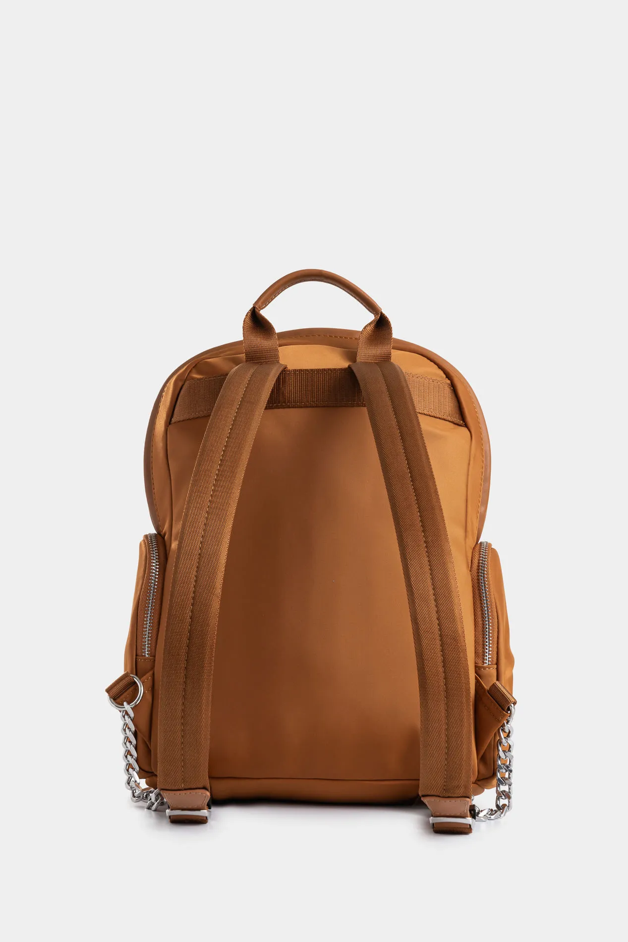 Tula morral Orión de lona y cuero para mujer detalle trenzado