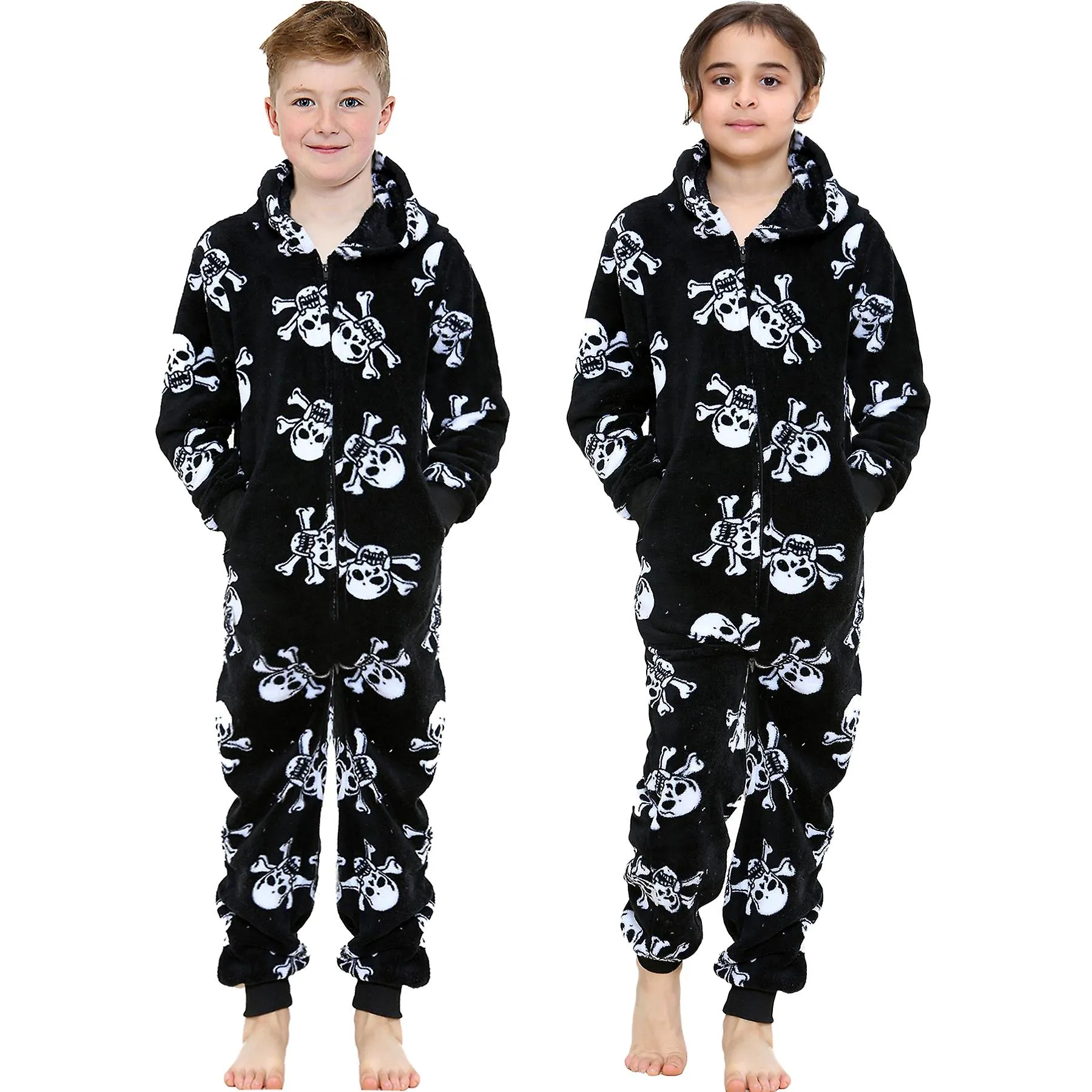 Unisex Halloween Skull and Bones Onesie Pyjama Set