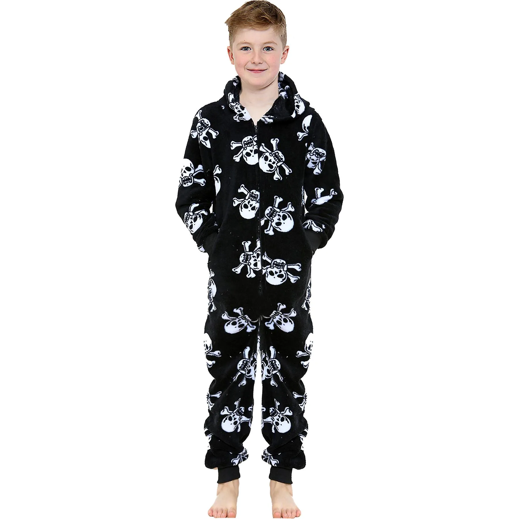 Unisex Halloween Skull and Bones Onesie Pyjama Set