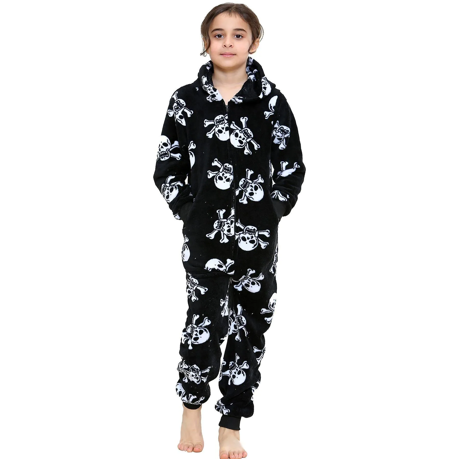 Unisex Halloween Skull and Bones Onesie Pyjama Set