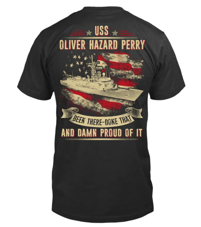 USS OLIVER HAZARD PERRY (FFG7)  TSHIRT CAMISETA CUELLO REDONDO UNISEX