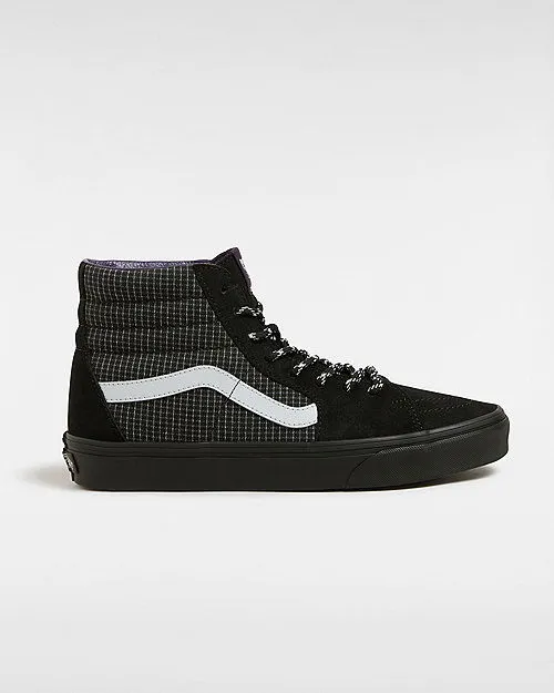 VANS SK8HI SHOES (BLACK/BLACK) UNISEX BLACK, SIZE 34.5