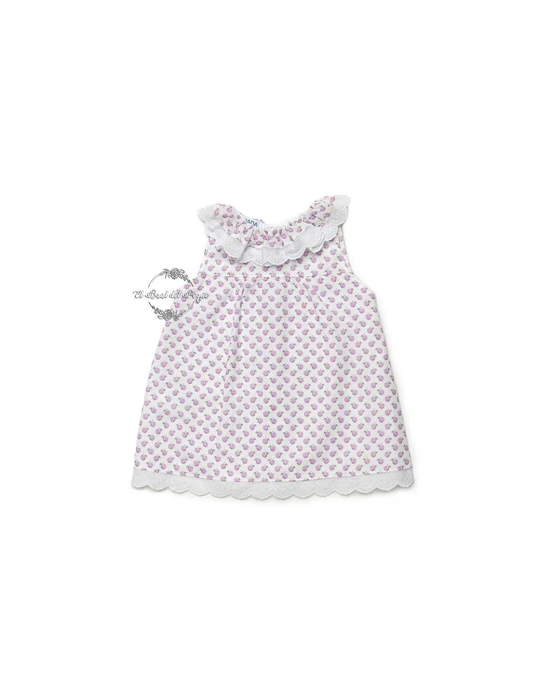 Vestido Bebé Niña Morado Manzanas Juliana Manzanera