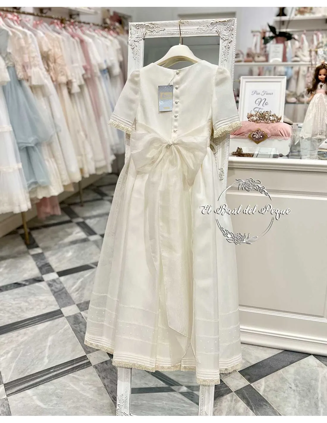Vestido Comunión Marla Crudo con Camel