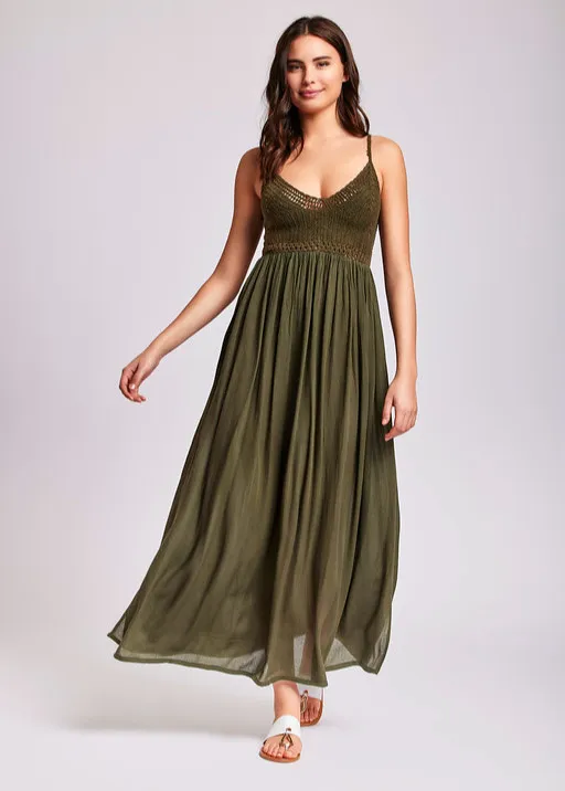 Vestido crochet Verde