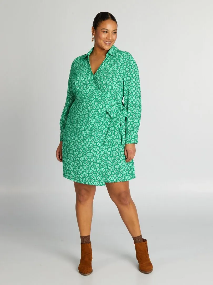 VESTIDO CRUZADO  VERDE