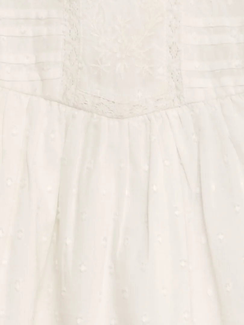 VESTIDO DE GASA DE ALGODóN  BLANCO