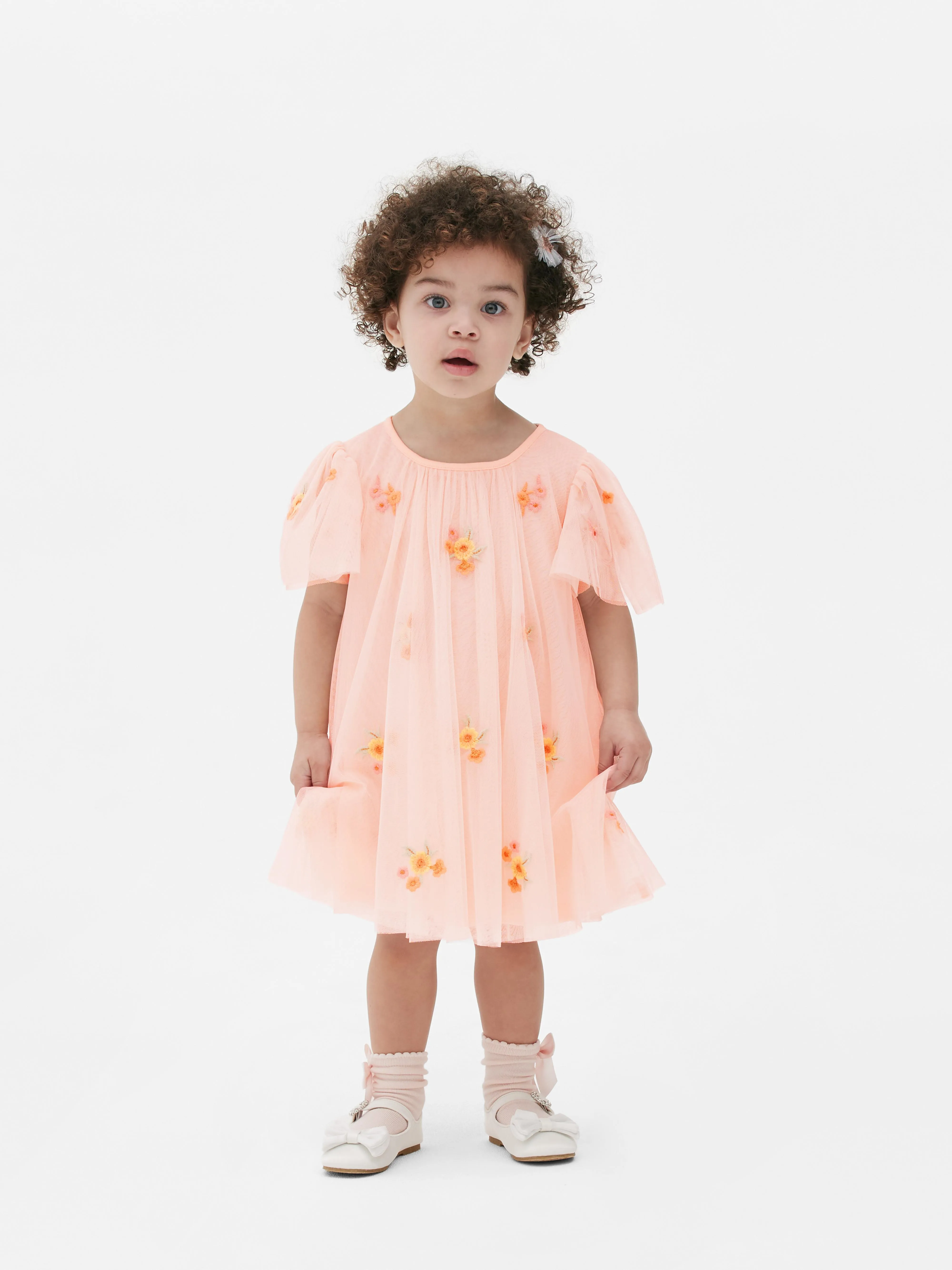 Vestido de manga corta con estampado floral