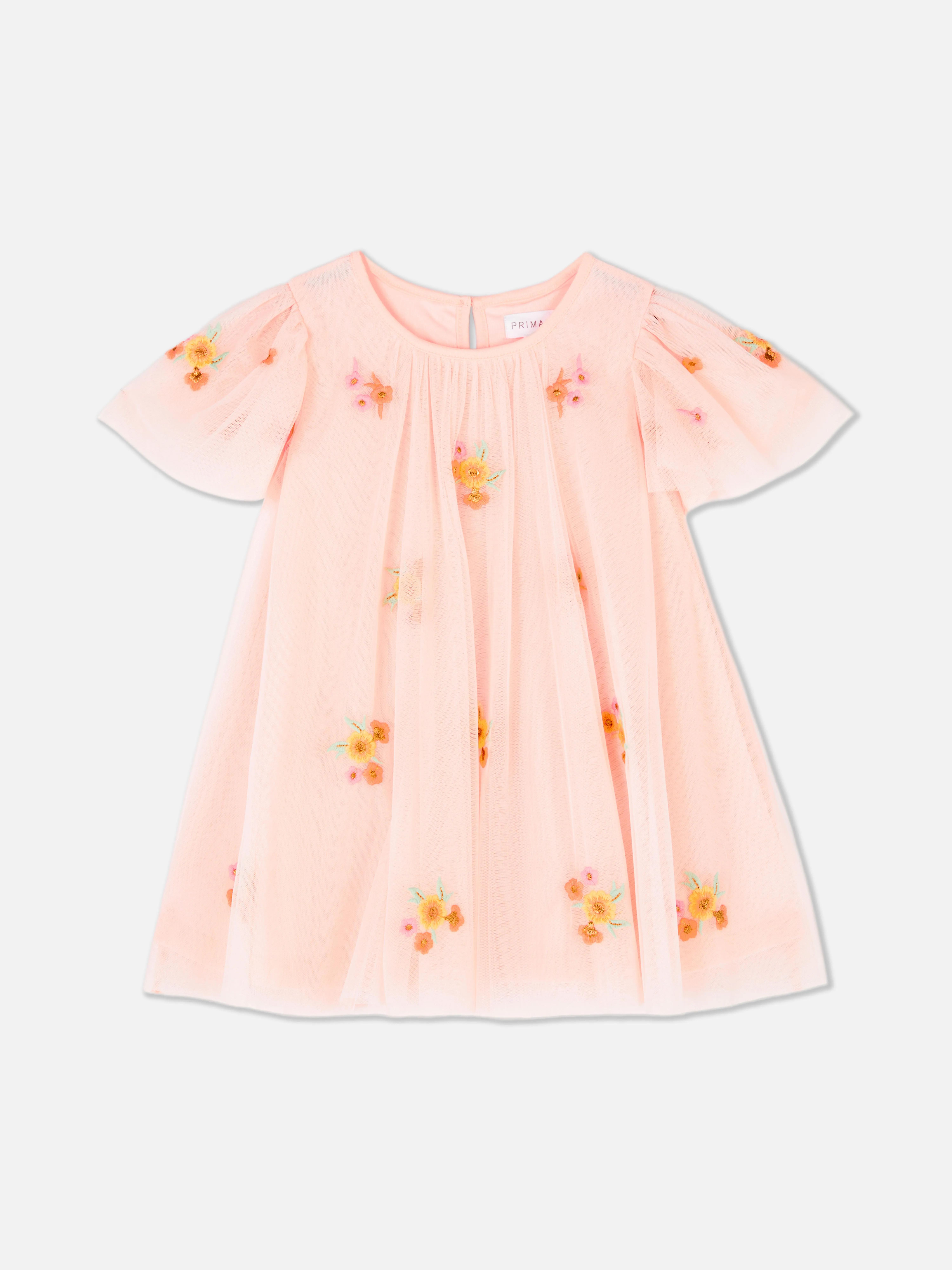 Vestido de manga corta con estampado floral