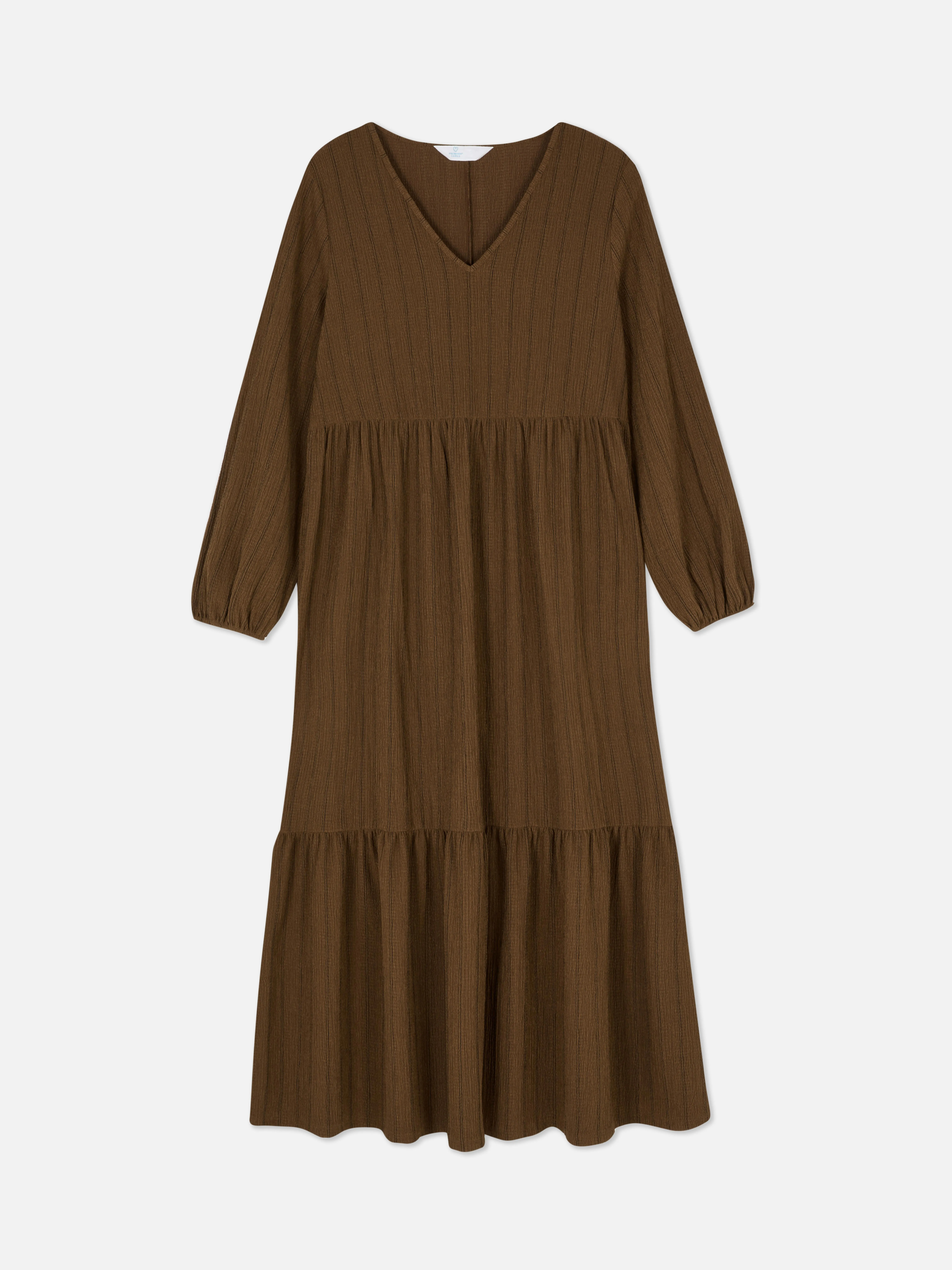 Vestido de manga larga con textura