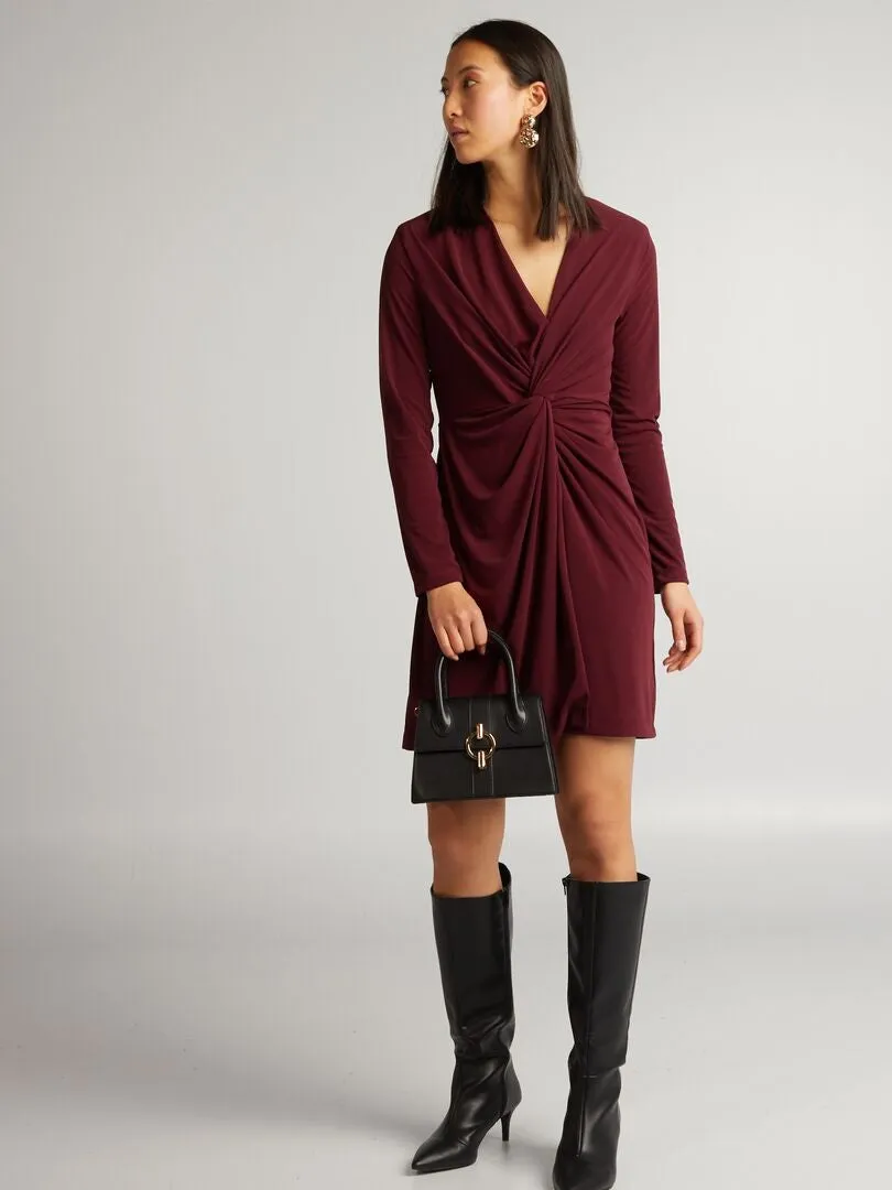 VESTIDO DRAPEADO  ROJO
