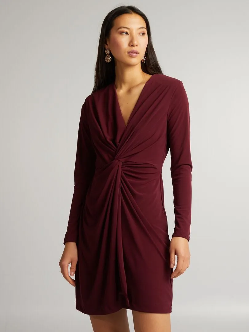 VESTIDO DRAPEADO  ROJO