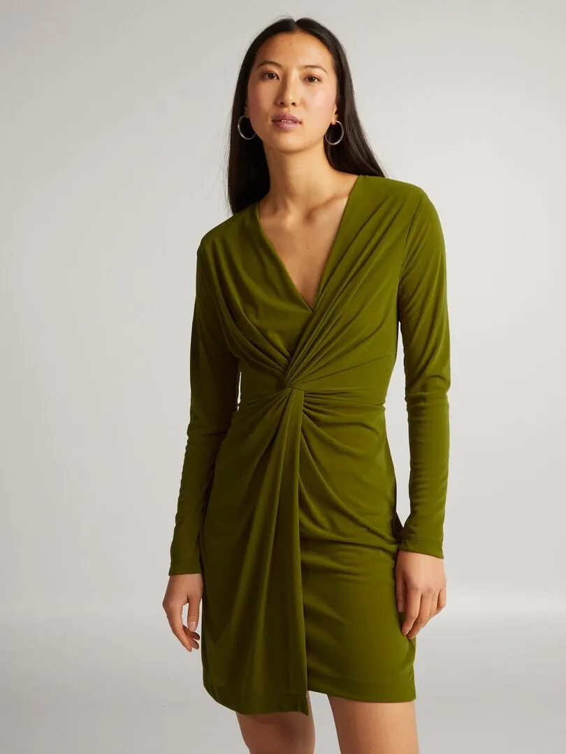 VESTIDO DRAPEADO  VERDE