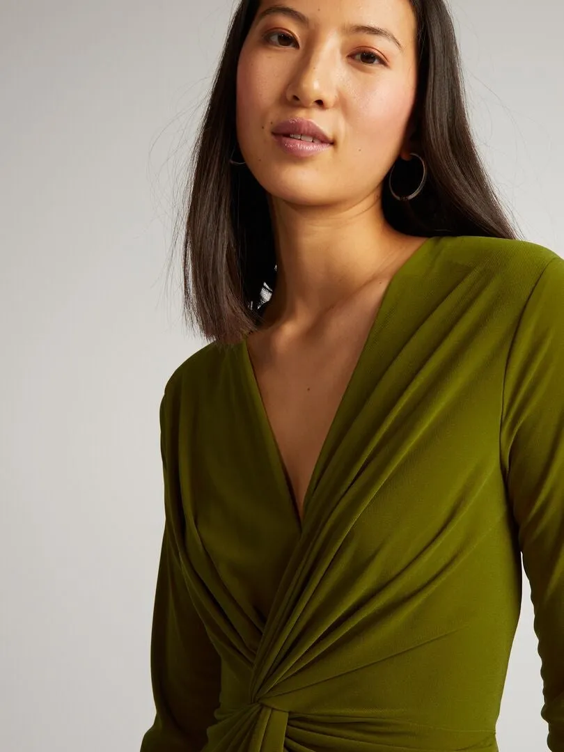 VESTIDO DRAPEADO  VERDE
