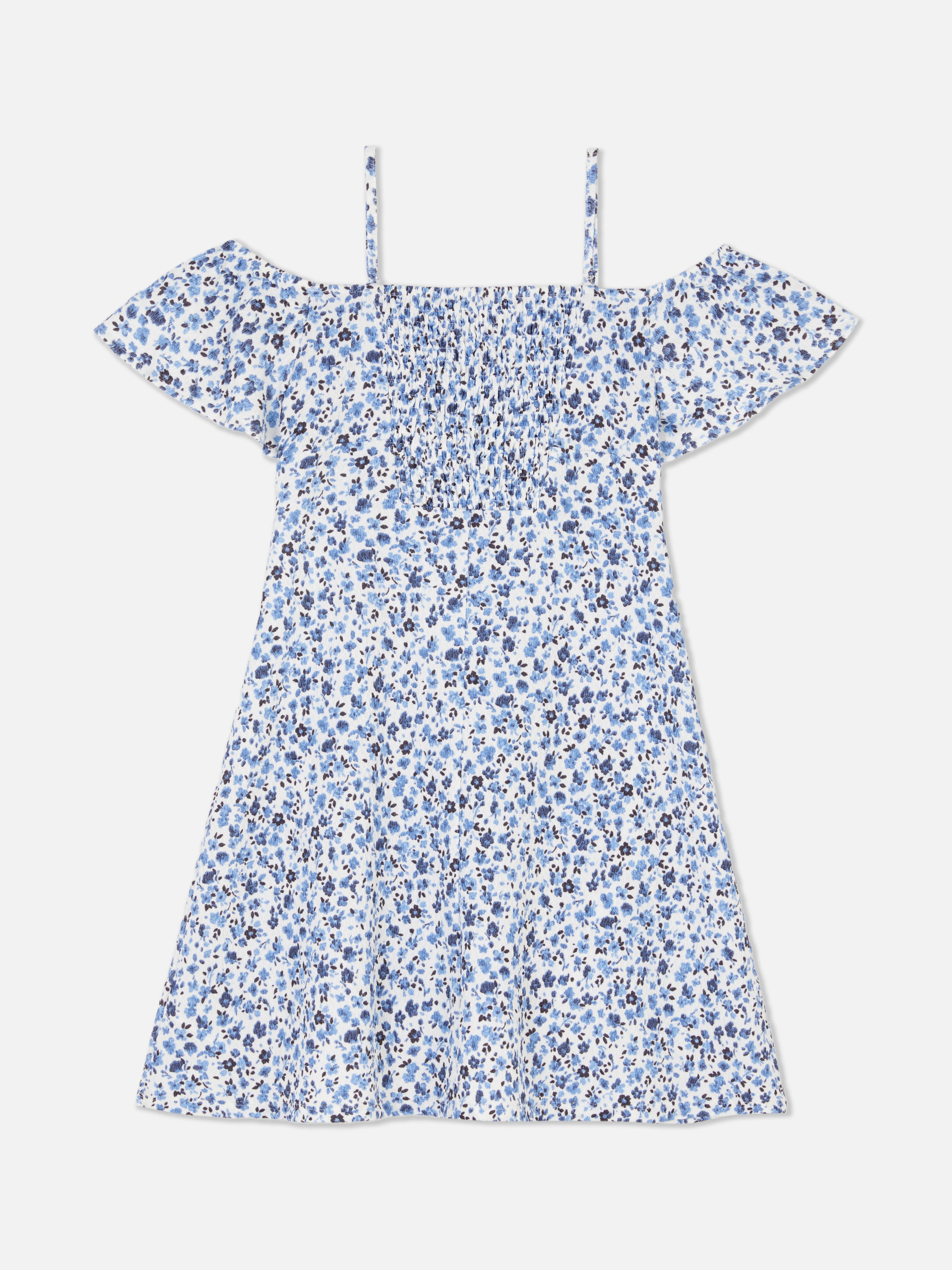 Vestido floral con hombros descubiertos