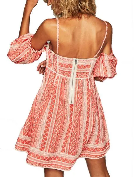 vestido highly preppy sin hombros coral