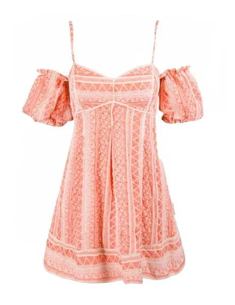 vestido highly preppy sin hombros coral
