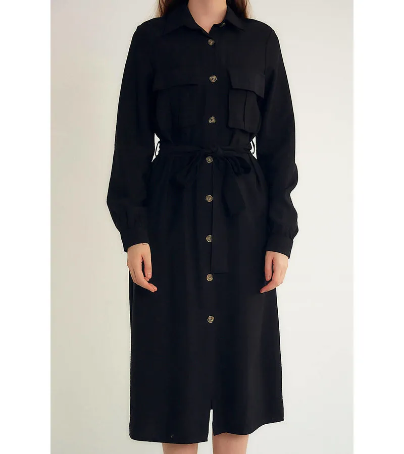 VESTIDO LARGO EN BLANCO PARA MUJER  M34769  NEGRO