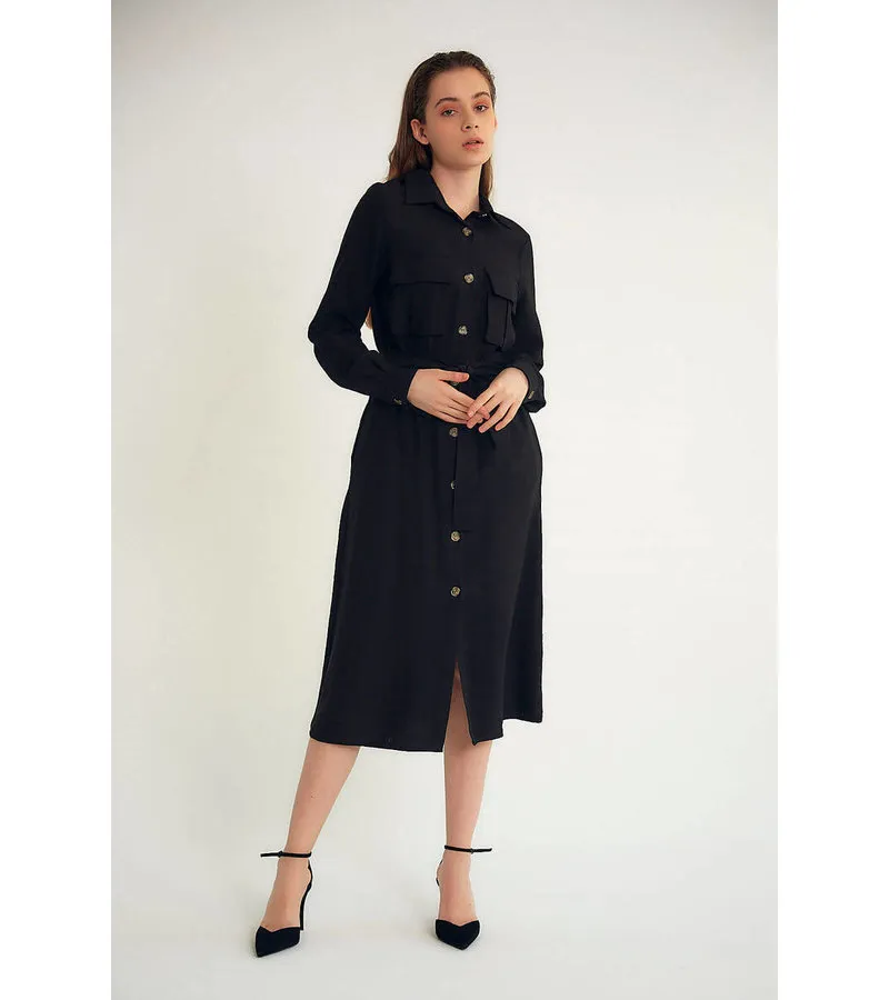 VESTIDO LARGO EN BLANCO PARA MUJER  M34769  NEGRO