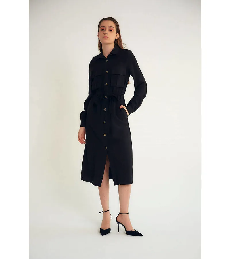 VESTIDO LARGO EN BLANCO PARA MUJER  M34769  NEGRO