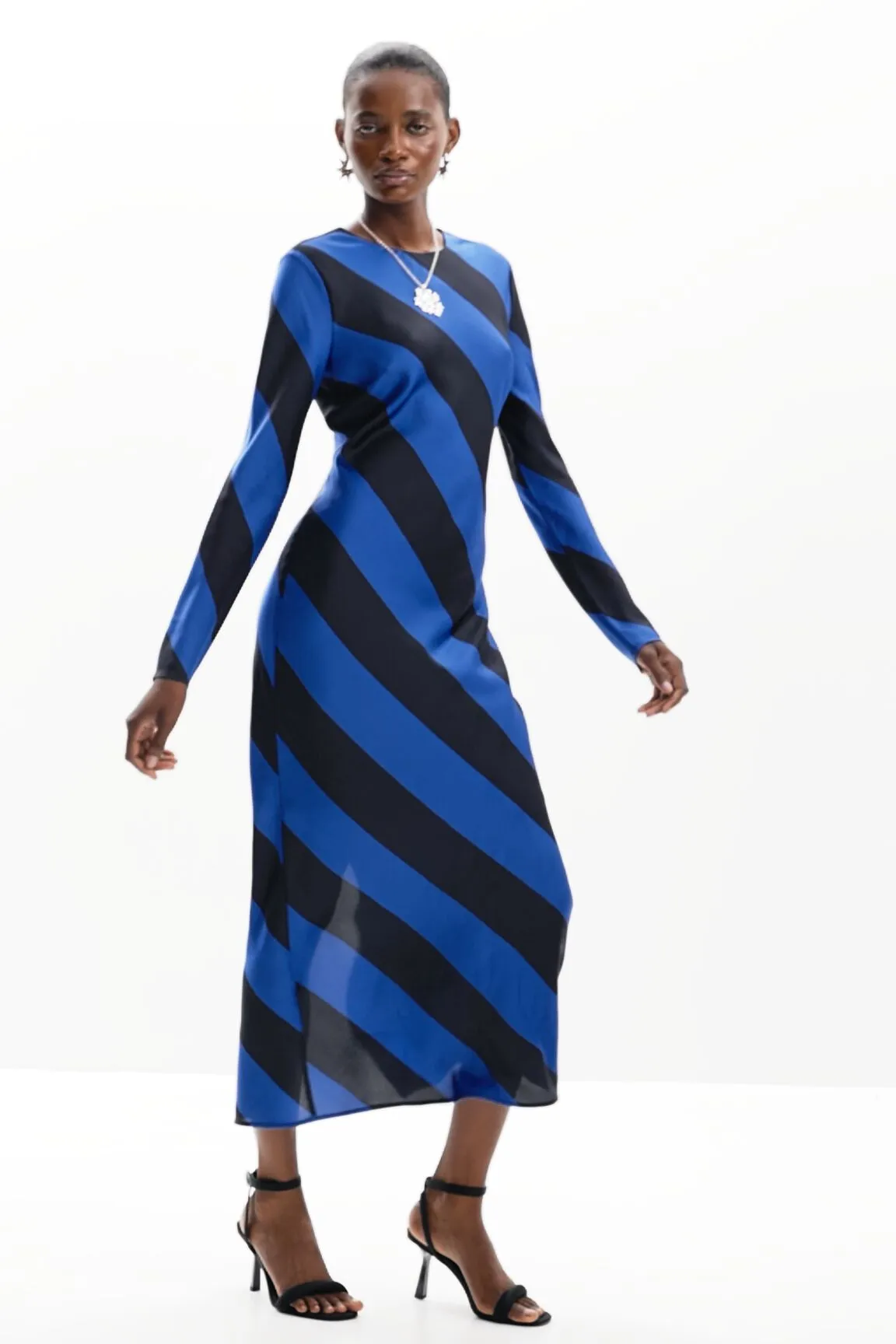 Vestido midi rayas