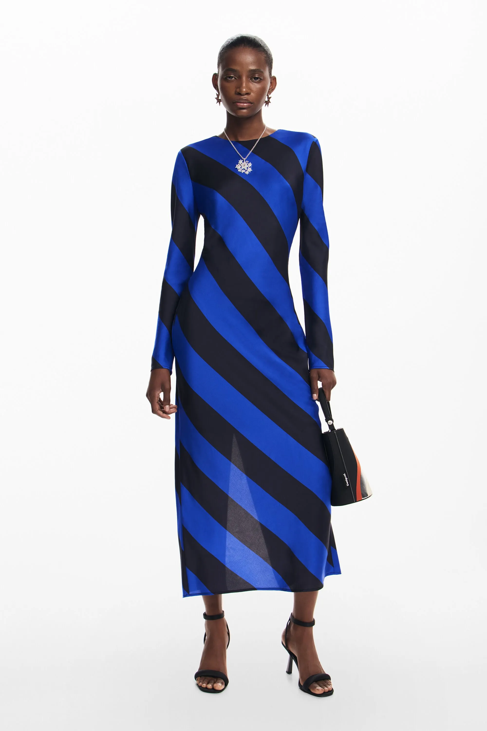 Vestido midi rayas