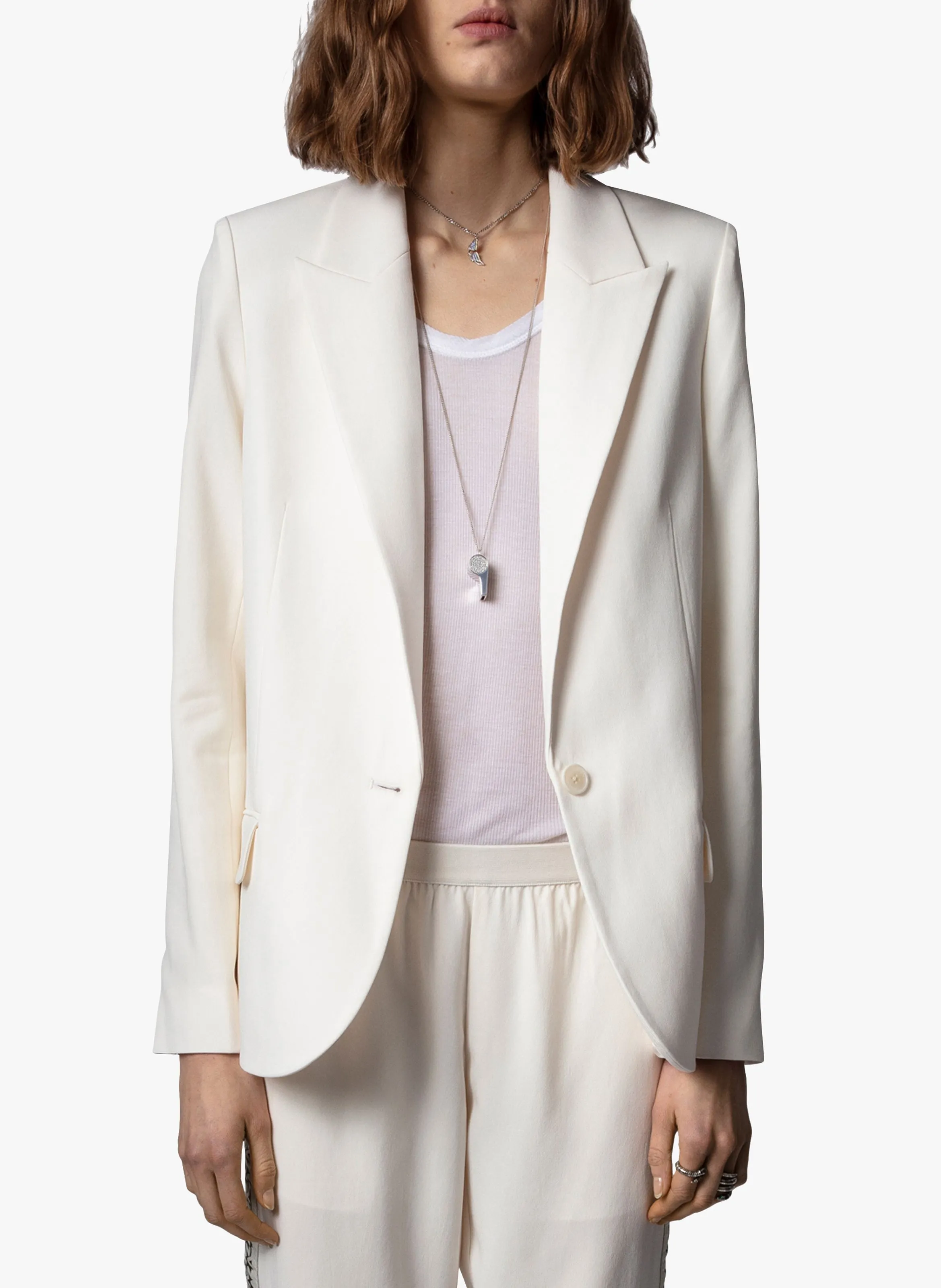 VOYAGE  CHAQUETA CON CUELLO SASTRE EN BLANCO