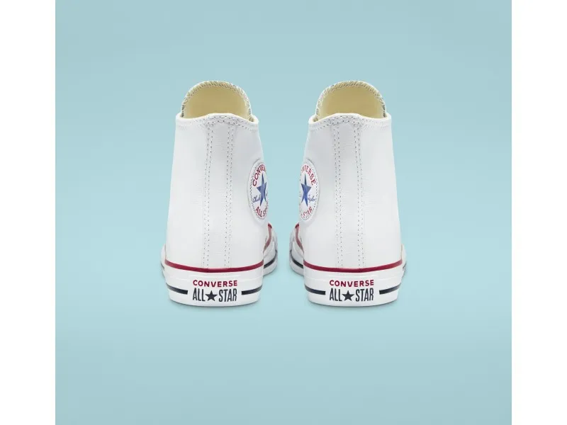 ZAPATILLA CONVERSE CHUCK TAYLOR ALL STAR LEATHER HI 132169C EN COLOR BLANCO