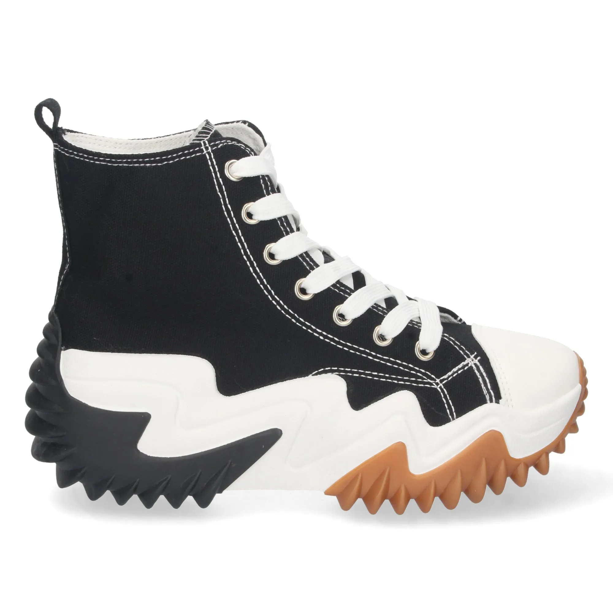 Zapatillas altas de lona con plataforma mujer color negro