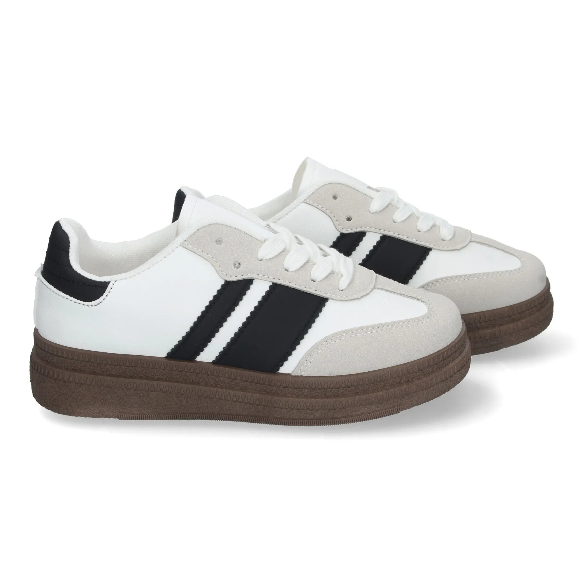 Zapatillas con plataforma cómodas para mujer color negro T002