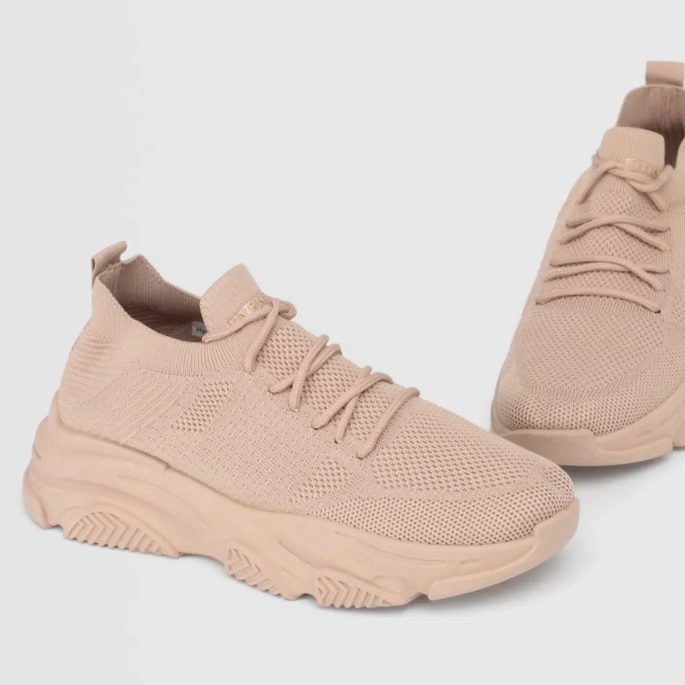 Zapatillas Urbanas Para Mujer Hypnotic Tejido Yeez 1 Beige